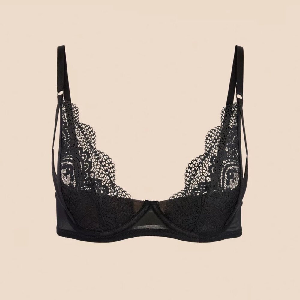 New! Adore Me Black Kaia Unlined Contour Bra Size 32DDD 45804